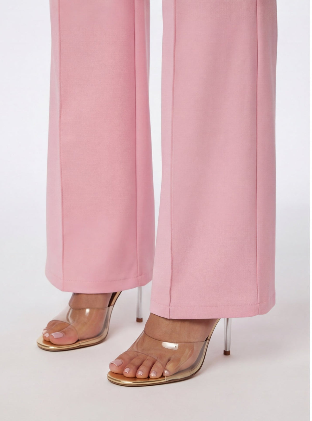 VelouraAvenue Buckle Belt Flare Pants - Pastel pink - Image 7
