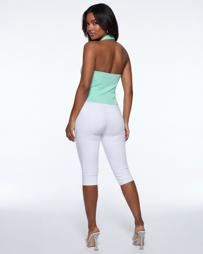 VelouraAvenue Buckle Trim Halter Top - Image 5