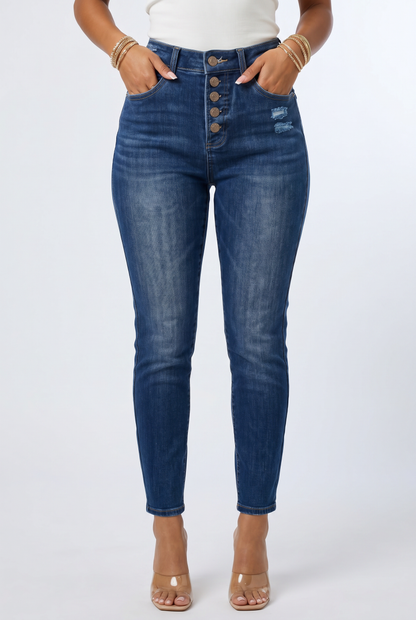 VelouraAvenue Button Fly Skinny Jeans - Image 2