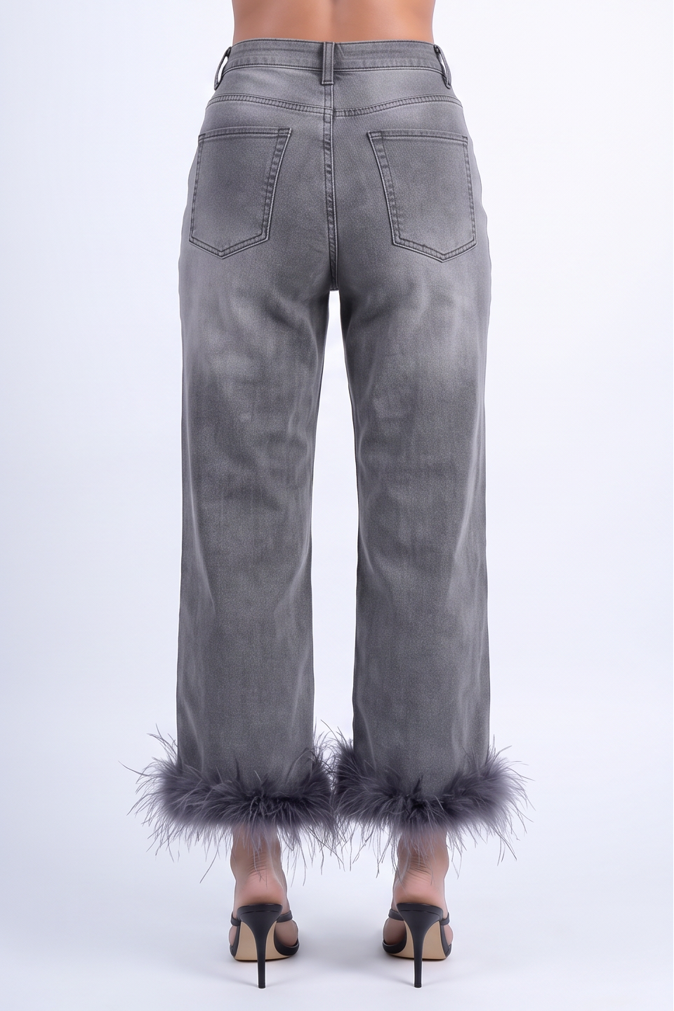 VelouraAvenue Feather Trim Jeans - Image 7