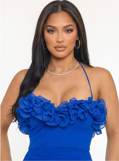 VelouraAvenue Floral Ruched Midi Dress - Image 5