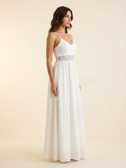 Lace V-Neck Maxi — Side