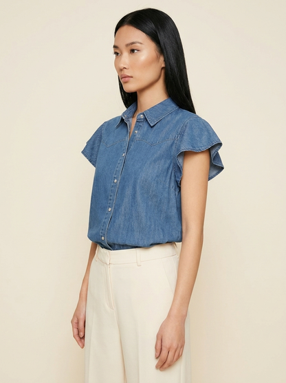 Ruffled Short Sleeve Shirt - view 2