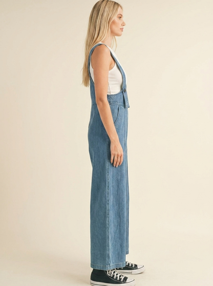 Vintage Wide Leg Overalls — Side