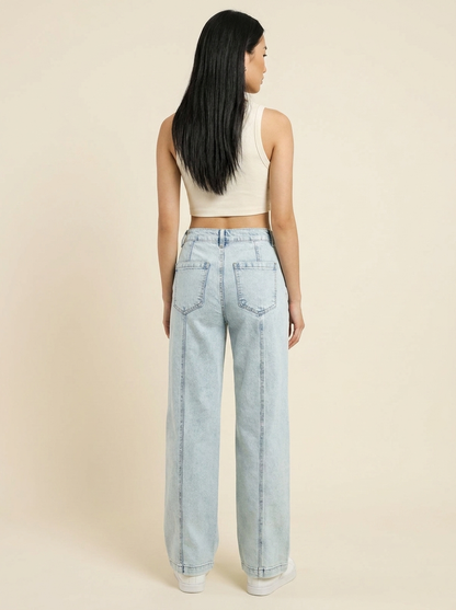 Slouchy Wide Leg Jeans - Back