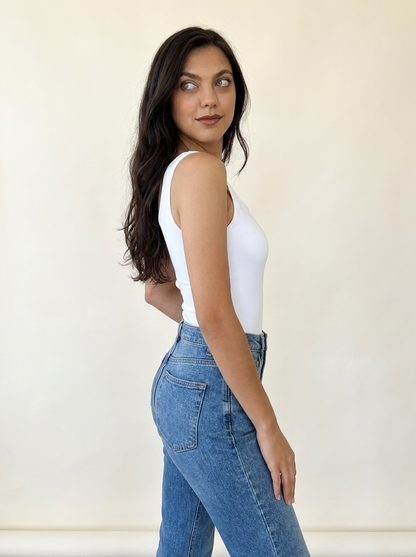 VelouraAvenue Square Neck Bodysuit - White - Image 8