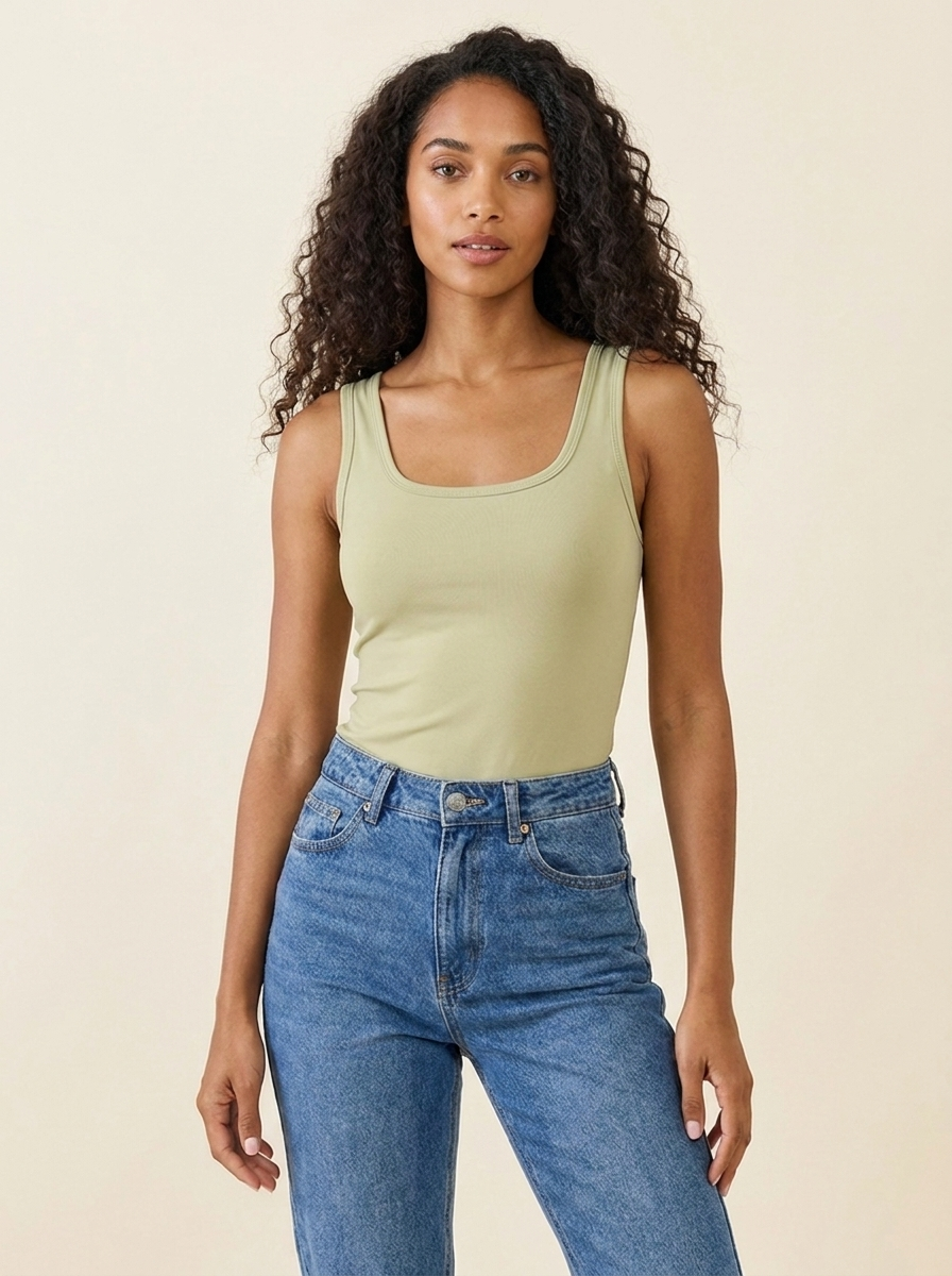 VelouraAvenue Square Neck Bodysuit - Beige - Image 16