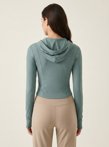 VelouraAvenue Hooded Active Jacket - Teal - Image 3