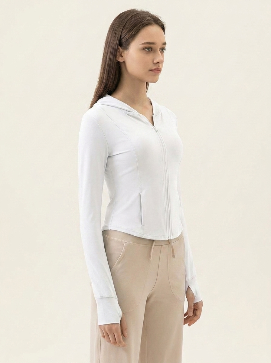 VelouraAvenue Hooded Active Jacket - White - Image 8