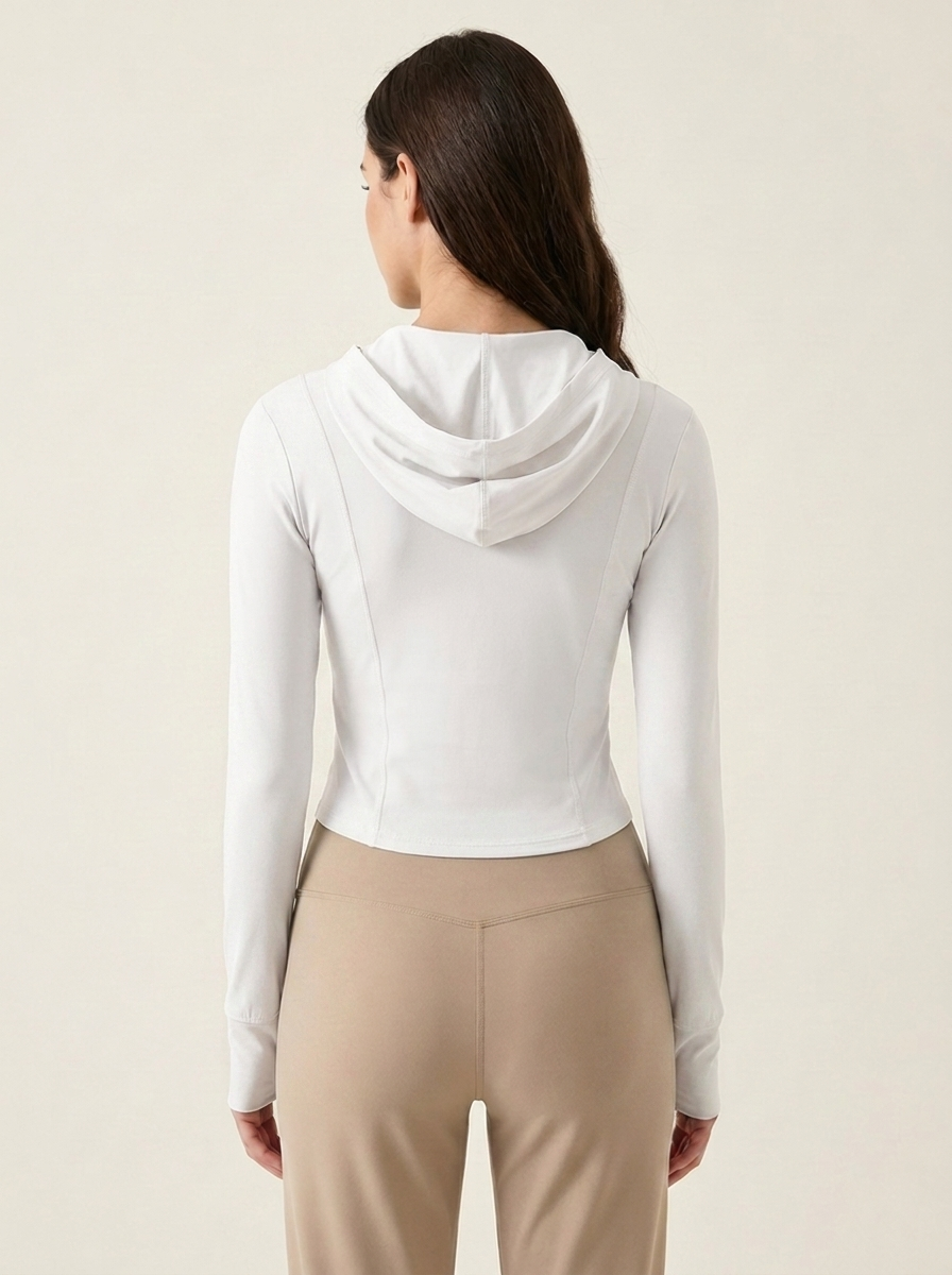 VelouraAvenue Hooded Active Jacket - White - Image 9