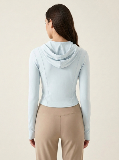 VelouraAvenue Hooded Active Jacket - Light Blue - Image 12