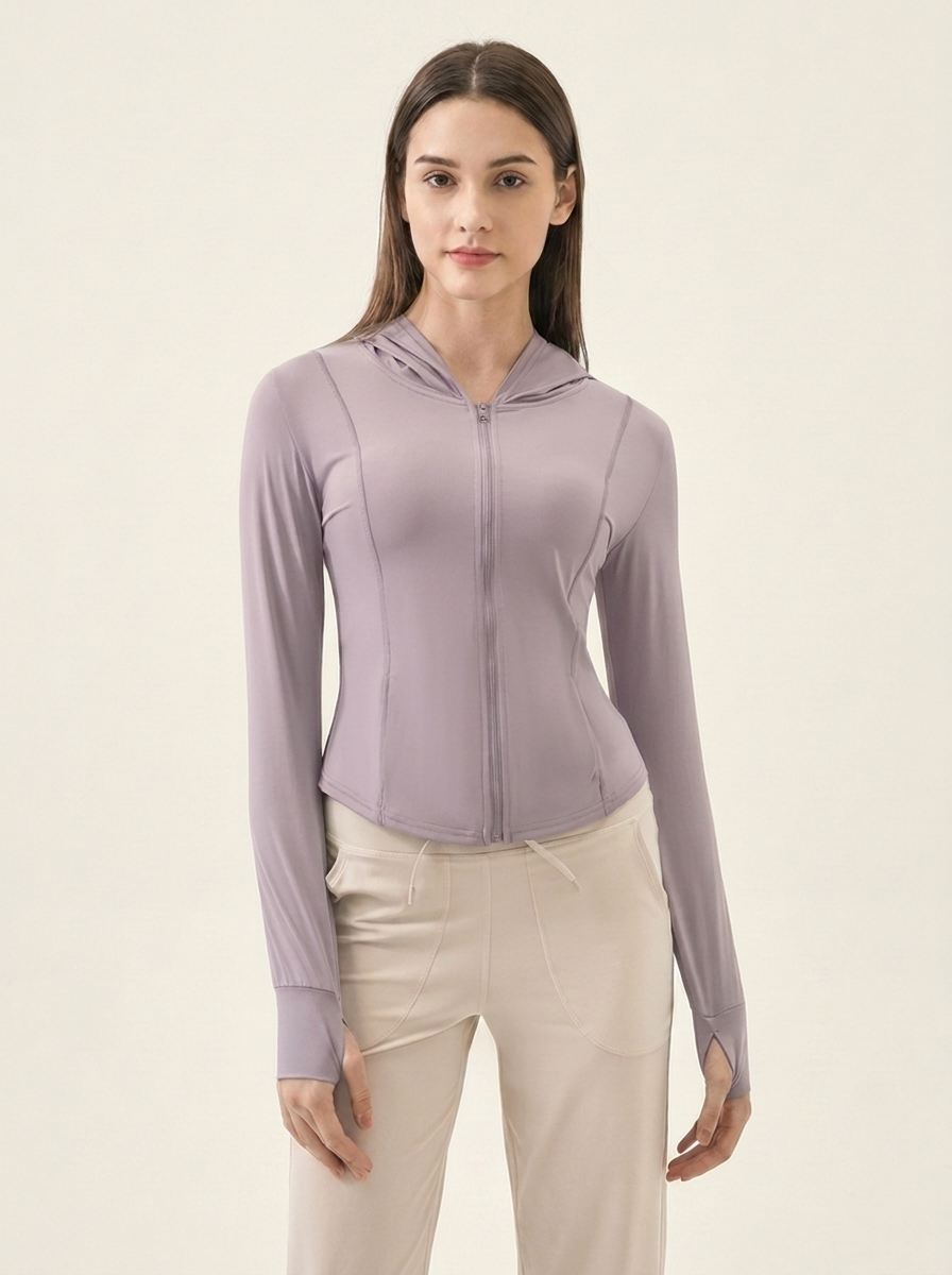 VelouraAvenue Hooded Active Jacket - Lavender - Image 13