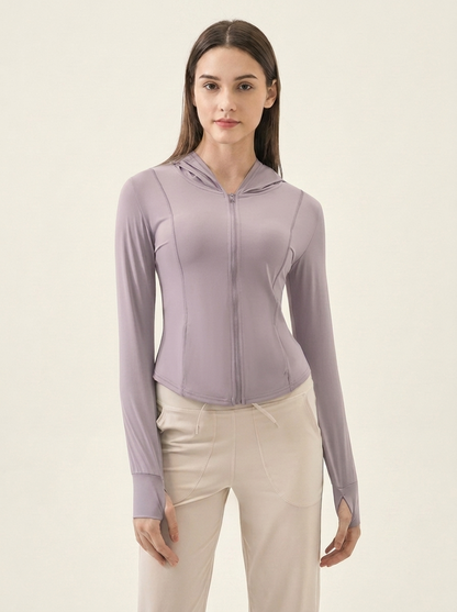 VelouraAvenue Hooded Active Jacket - Lavender - Image 13