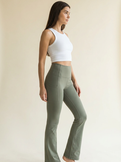 Flare Pocket Leggings Moss side