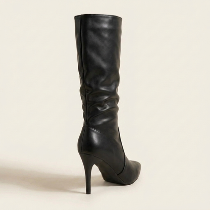 VelouraAvenue Point Toe Stiletto Boots - Black - Back