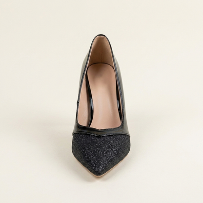 VelouraAvenue Point Toe Stiletto Pumps - Black - Single Front