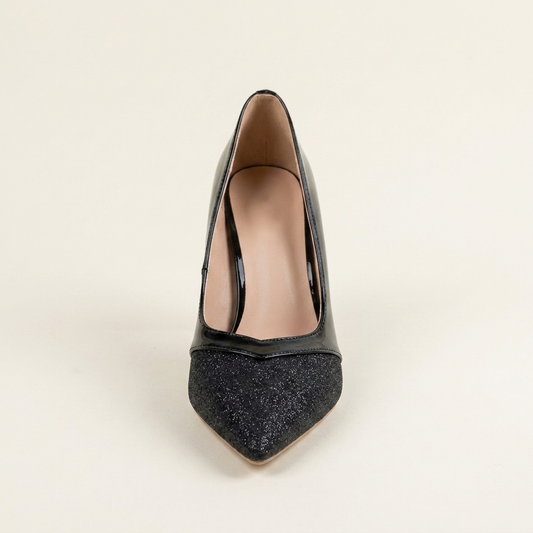 VelouraAvenue Point Toe Stiletto Pumps - Black - Single Front