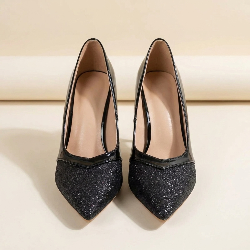 VelouraAvenue Point Toe Stiletto Pumps - Black - Front