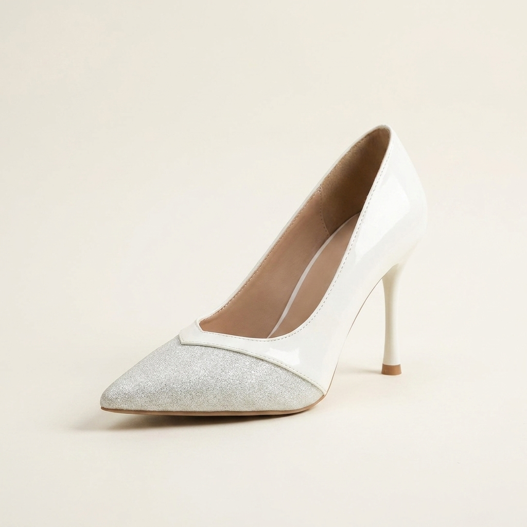 VelouraAvenue Point Toe Stiletto Pumps - White - Single Front