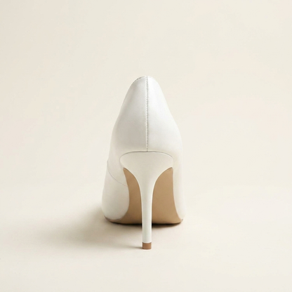 VelouraAvenue Point Toe Stiletto Pumps - White - Back