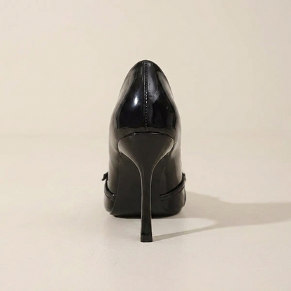 VelouraAvenue Point Toe High Heels Pumps - Black - Single Front