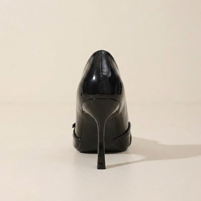 VelouraAvenue Point Toe High Heels Pumps - Black - Back