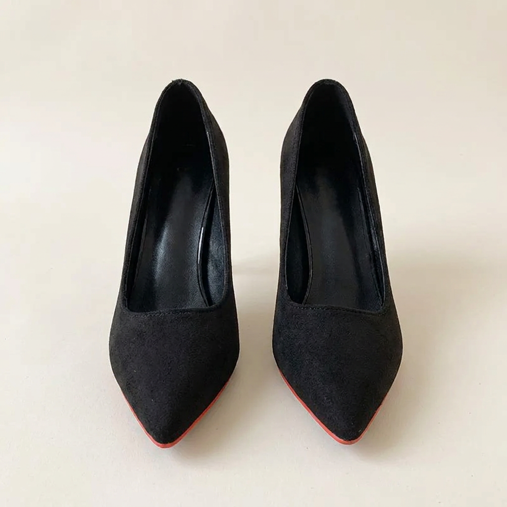 VelouraAvenue Point Toe Stiletto Pumps 1 - Black - Front