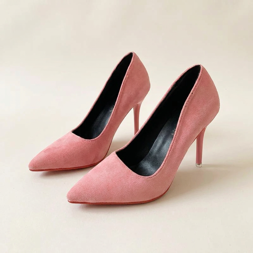 VelouraAvenue Point Toe Stiletto Pumps 1 - Pink - Front