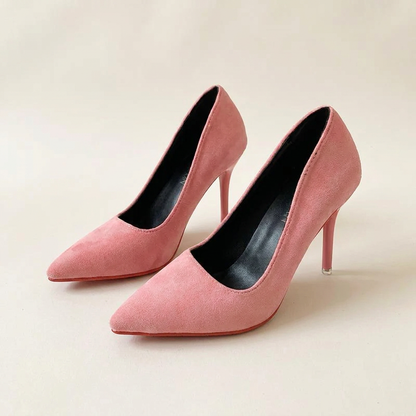 VelouraAvenue Point Toe Stiletto Pumps 1 - Pink - Front