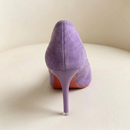 VelouraAvenue Point Toe Stiletto Pumps 1 - Lilac - Back