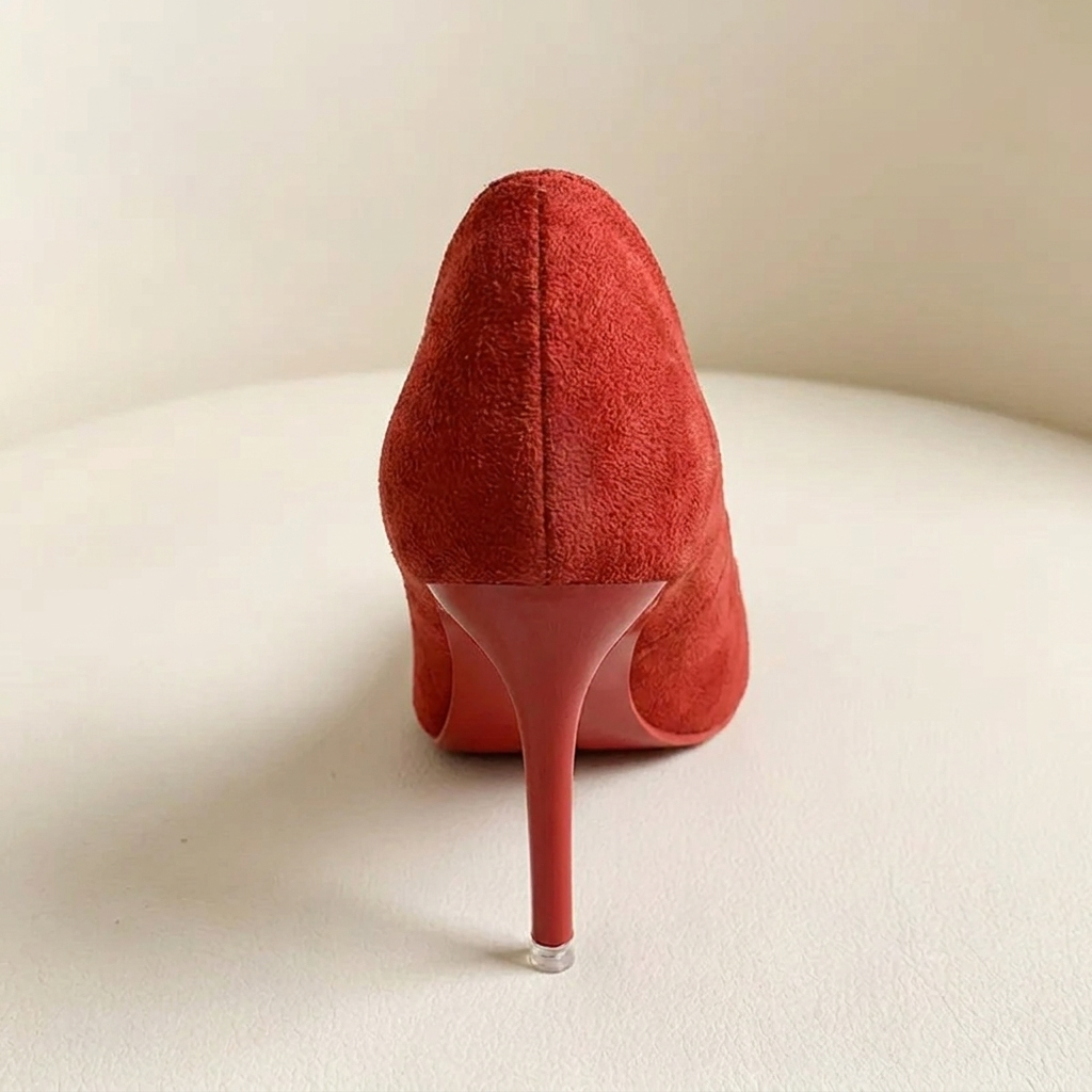 VelouraAvenue Point Toe Stiletto Pumps 1 - Red - Back