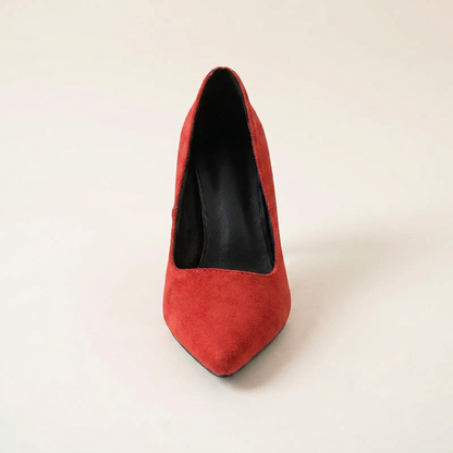 VelouraAvenue Point Toe Stiletto Pumps 1 - Red - Single Front