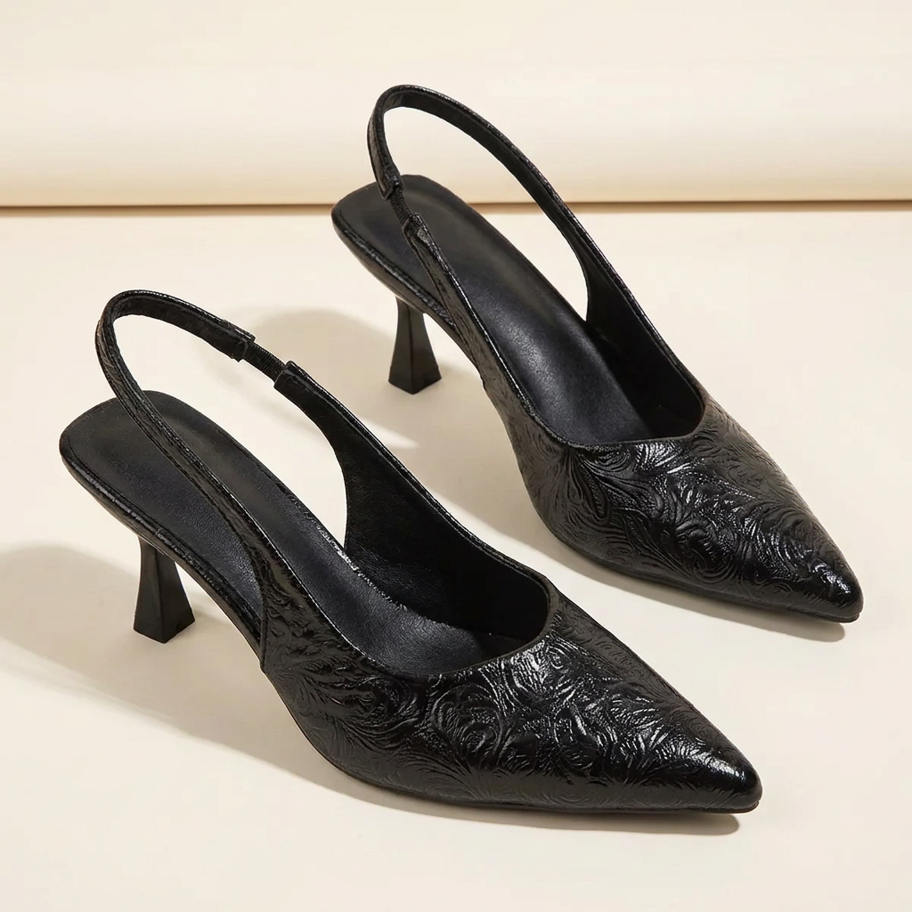 VelouraAvenue Point Toe Slingback Pumps - Black - Front