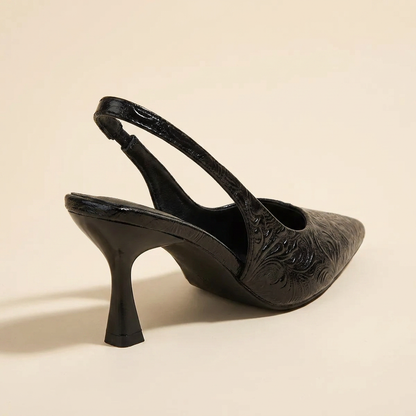 VelouraAvenue Point Toe Slingback Pumps - Black - Back