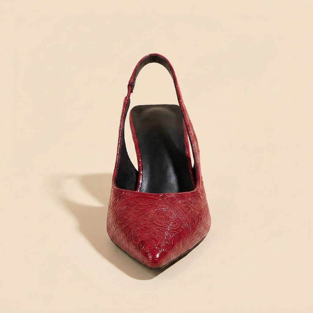 VelouraAvenue Point Toe Slingback Pumps - Red - Single Front