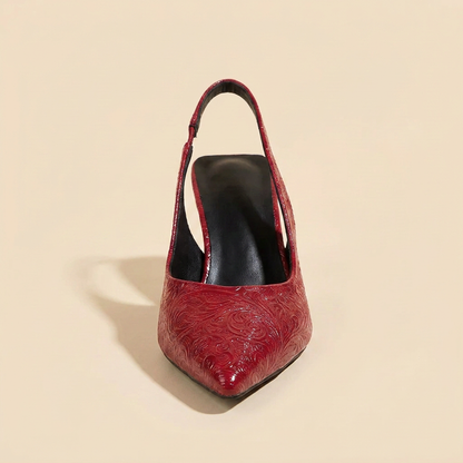 VelouraAvenue Point Toe Slingback Pumps - Red - Single Front