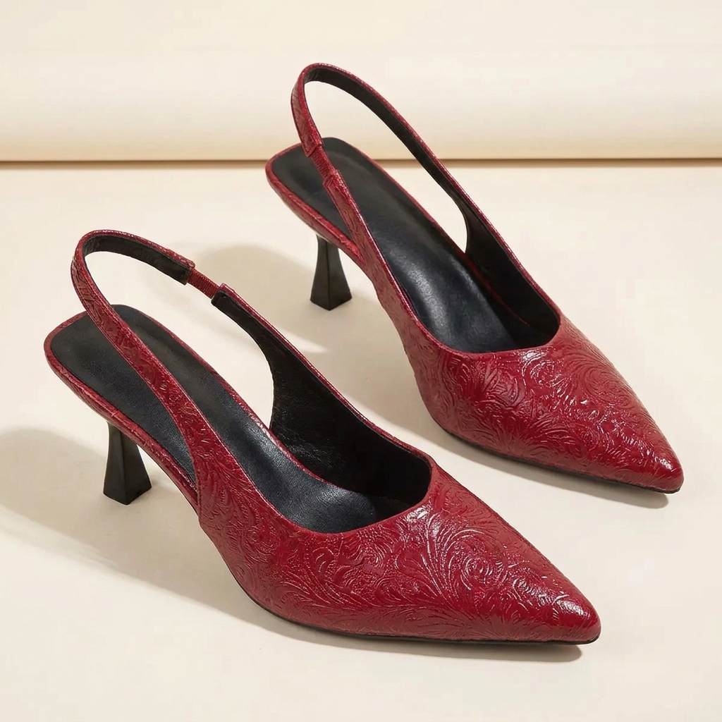 VelouraAvenue Point Toe Slingback Pumps - Red - Front