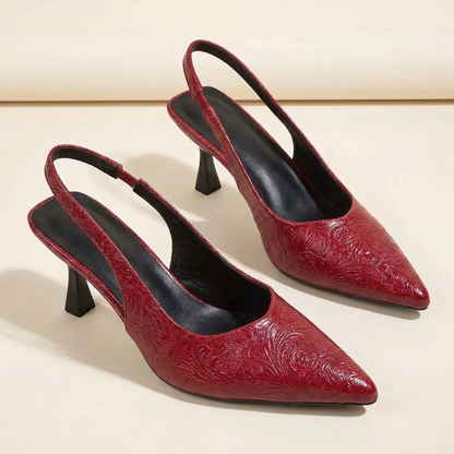 VelouraAvenue Point Toe Slingback Pumps - Red - Front