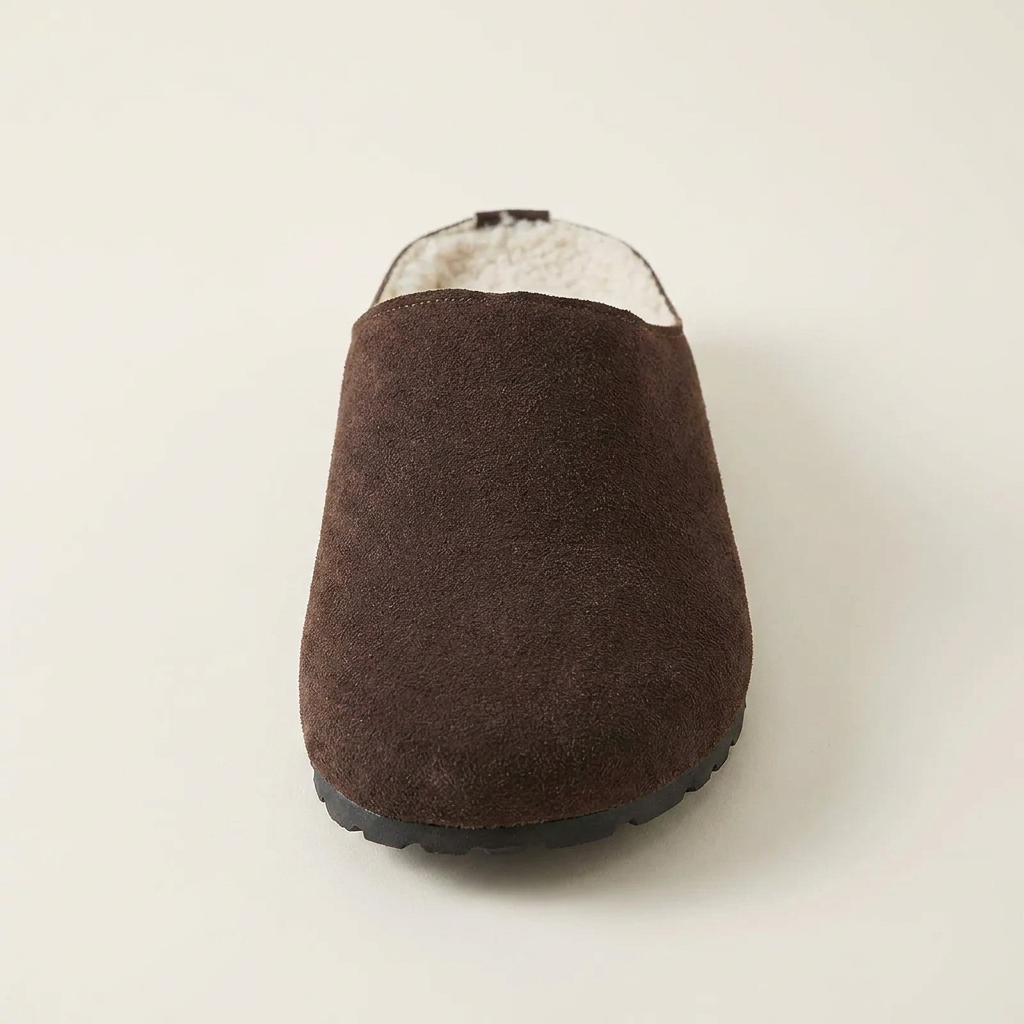 VelouraAvenue Round Toe Flats Slippers - Brown - Single Front