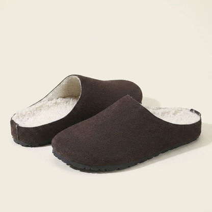 VelouraAvenue Round Toe Flats Slippers - Brown - Front