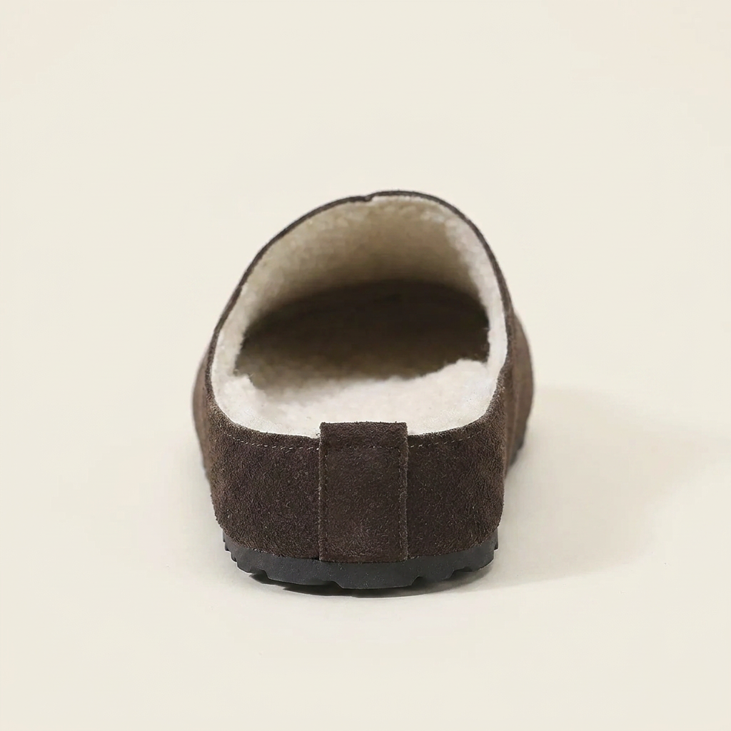 VelouraAvenue Round Toe Flats Slippers - Brown - Back