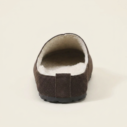 VelouraAvenue Round Toe Flats Slippers - Brown - Back