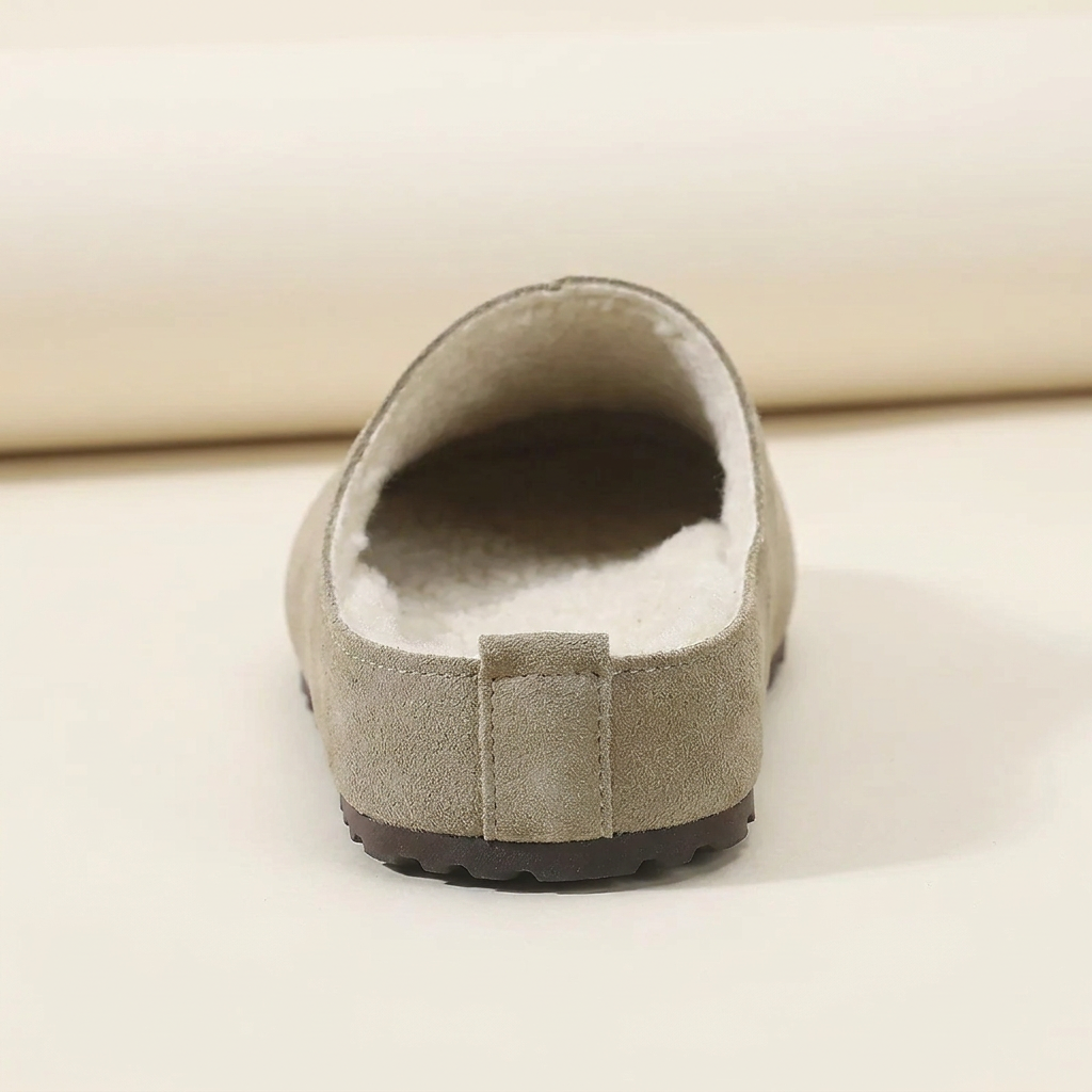 VelouraAvenue Round Toe Flats Slippers - Khaki - Back