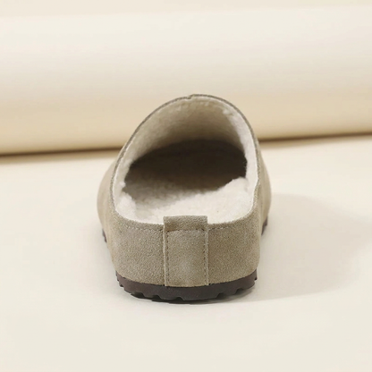 VelouraAvenue Round Toe Flats Slippers - Khaki - Back