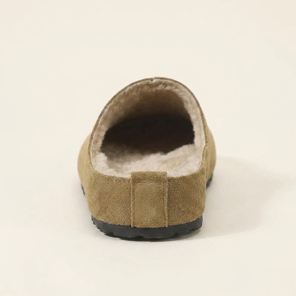 VelouraAvenue Round Toe Flats Slippers - Camel - Back