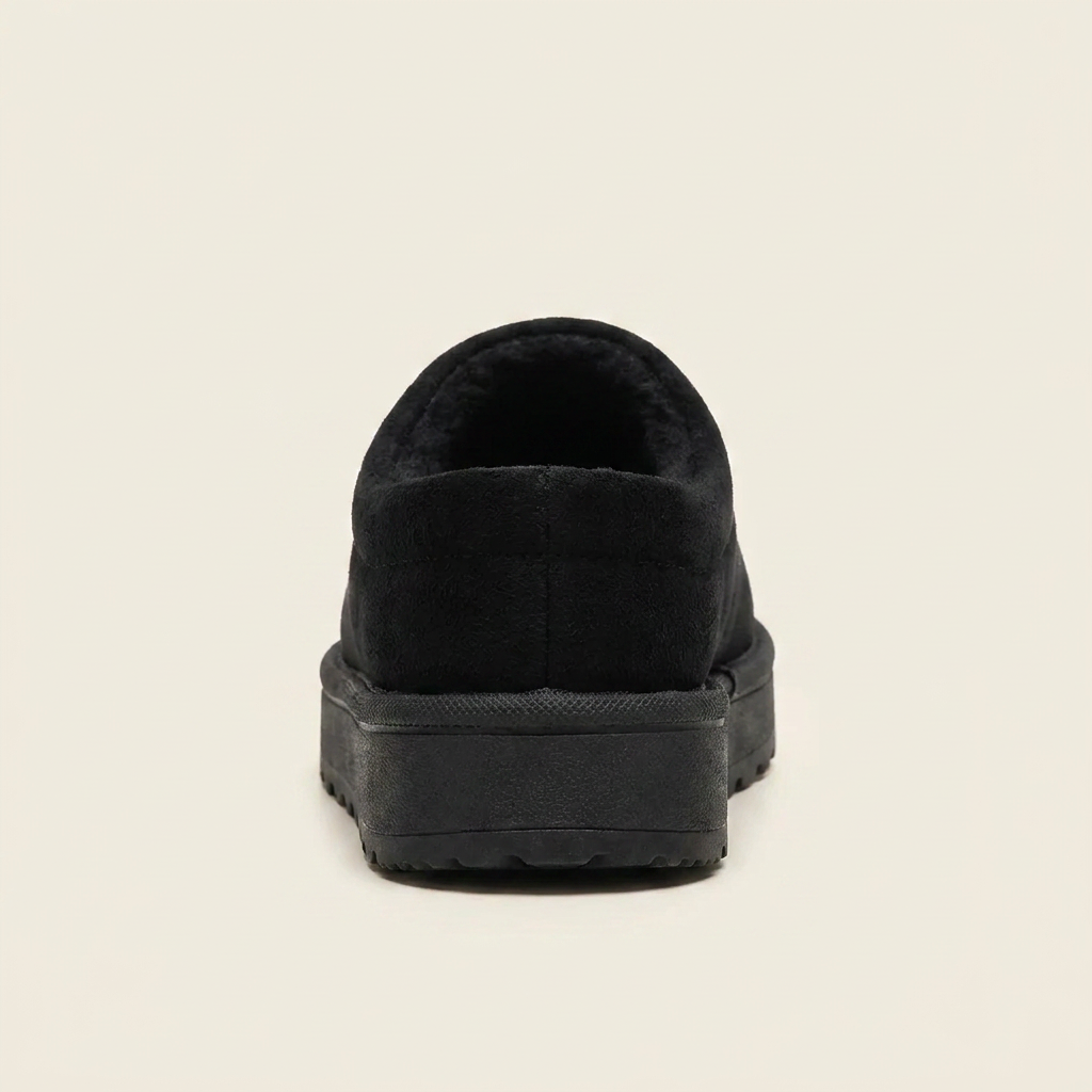 VelouraAvenue Round Toe Platform Slippers - Black - Back