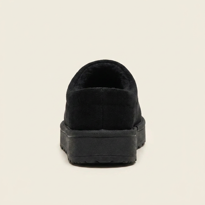 VelouraAvenue Round Toe Platform Slippers - Black - Back