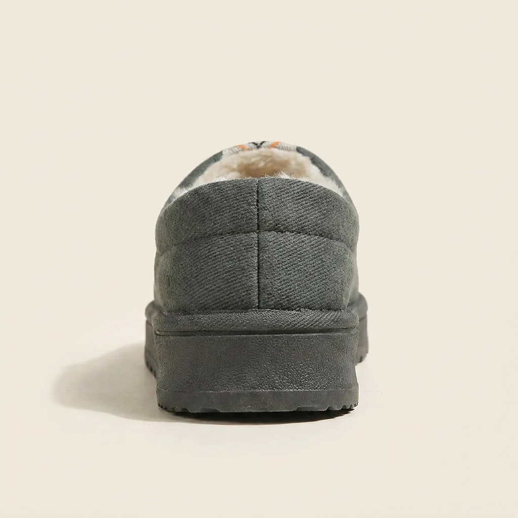 VelouraAvenue Round Toe Platform Slippers - Gray - Back