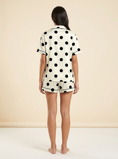 Polka Dot Lounge Set - Ivory - Back