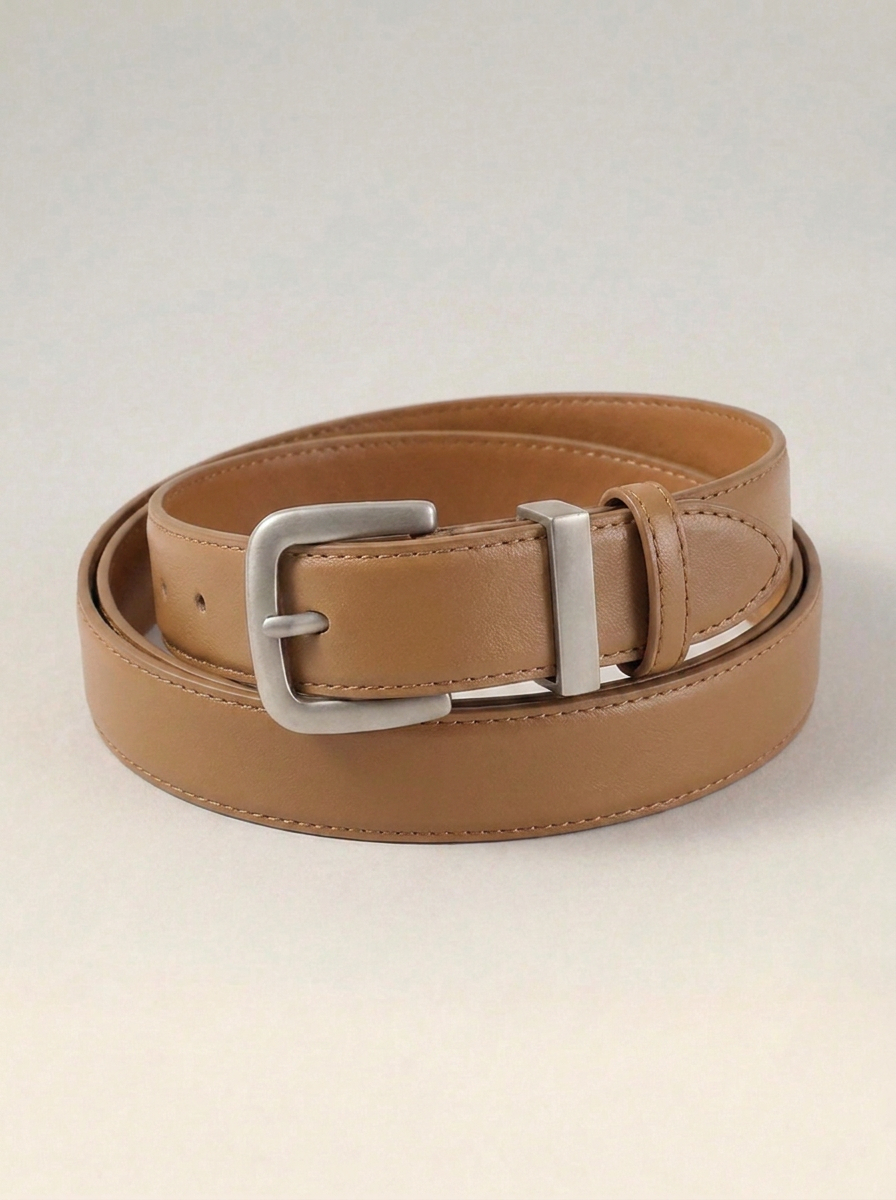 VelouraAvenue Silver Buckle Belt - Brown - Image 2